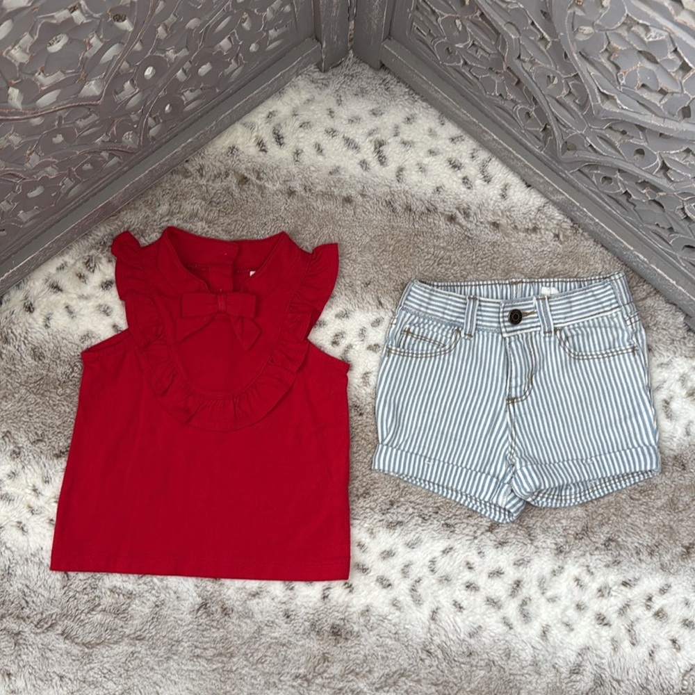 Janie and Jack Old Navy set girls 18-24 months red white and blue girlhoodcore